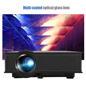 LCD LED Wireless Projector,WiFi Mini Beamer,Home Projector,with Multi Coated Optical Glass Lens,Support USB,SD,AV,HDMI,IR,VGA,Stylish Appearance,Fit for Home Theatre Black