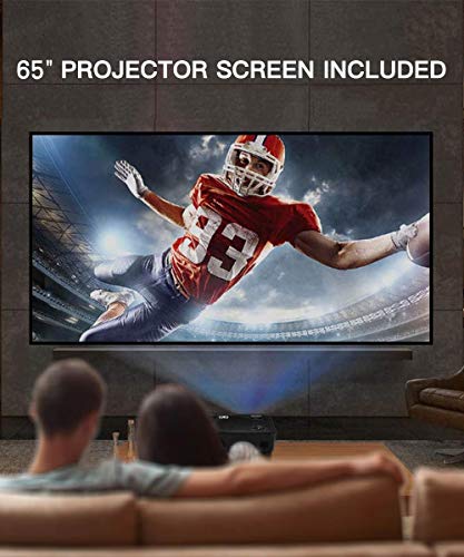 Luby Portable Movie Projector with Free Projector Screen Perfect for Fun Camping Neighborhood Gathering Backyard Movie