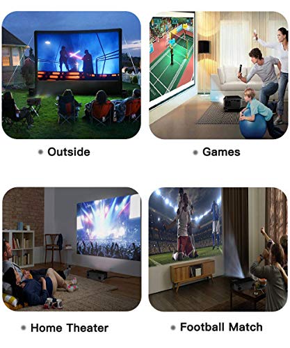 Luby Portable Movie Projector with Free Projector Screen Perfect for Fun Camping Neighborhood Gathering Backyard Movie