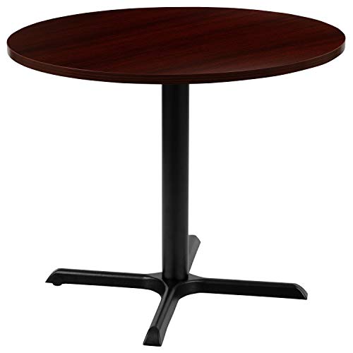 BizChair 36" Round Multi-Purpose Conference Table in Mahogany - Meeting Table for Office