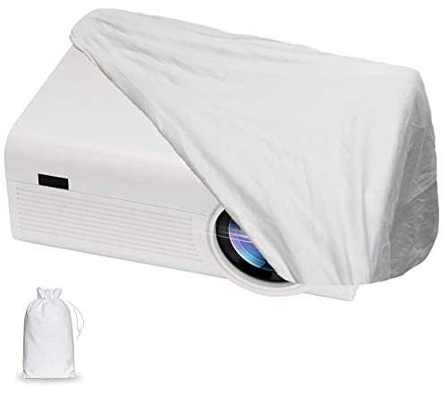 Skyour Projector Dust Cover Nylon Stretchy Outdoor Movie Video Projector Covers for Ceiling Mounted Universal Projectors Storage Bag Case Protective Covers (1PCS-White)