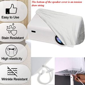 Skyour Projector Dust Cover Nylon Stretchy Outdoor Movie Video Projector Covers for Ceiling Mounted Universal Projectors Storage Bag Case Protective Covers (1PCS-White)