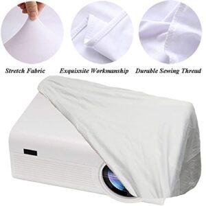 Skyour Projector Dust Cover Nylon Stretchy Outdoor Movie Video Projector Covers for Ceiling Mounted Universal Projectors Storage Bag Case Protective Covers (1PCS-White)