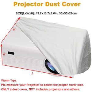 Skyour Projector Dust Cover Nylon Stretchy Outdoor Movie Video Projector Covers for Ceiling Mounted Universal Projectors Storage Bag Case Protective Covers (1PCS-White)