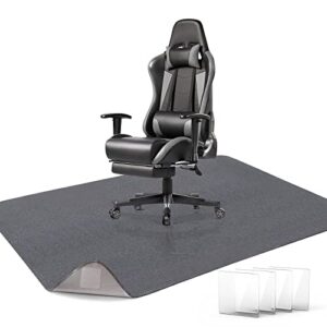 office chair mat for hardwood floor & tile floor, 48″ × 35″ computer desk chair mat for gaming, low-pile desk rug, large anti-slip floor protector mat for rolling chair, washable reusable – stickers