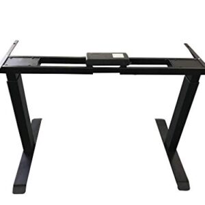 Rise UP Dual Motor Electric Adjustable Height Width Standing Desk Frame with Memory Premium Quality sit Stand up Ergonomic Home Commercial Office Desk Base Legs Base Table no Desktop Computer Black