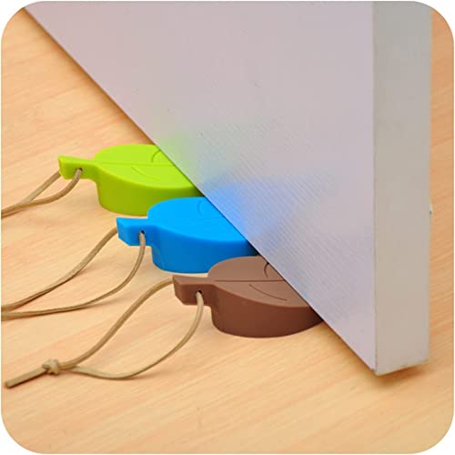 InfantLY Bright Leaves Shape Silicone Rubber Door Stop Stoppers Door Block Children Anti-Folder Hand Hotel Security Door Card Hanging Door Stop