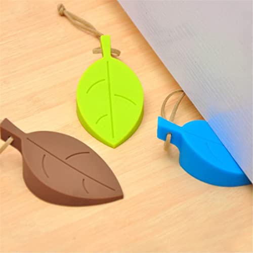 InfantLY Bright Leaves Shape Silicone Rubber Door Stop Stoppers Door Block Children Anti-Folder Hand Hotel Security Door Card Hanging Door Stop