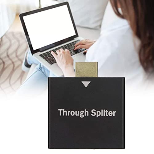 High Definition Through Spliter,High Resolution Multimedia Interface Adapter,1 in 2 Out Small Portable Screen Splitter,Male to Dual Multimedia Interface Female,for HDTV,DVD Players,LCD,Projectors