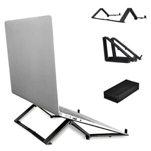 miuzmore laptop stand, portable magic folding laptop stand acrylic laptop stand for office desk laptops, mobile phones and tablets, and can be used freely in cafes, libraries, and offices（black）