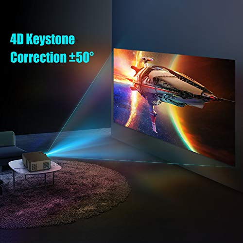 YABER Y21 Native 1920 x 1080P Projector 9000L Upgrad Full HD Projector, ±50° 4D Keystone Function Support 4k/Zoom, Home&Outdoor Projector Compatible TV Stick/HDMI/VGA/USB/iPhone/Android/Laptop/PS4 etc