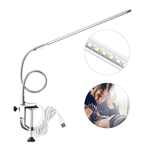 Huairdum Desk Clip Led Light, Adjustable Multi-Angle Clip-on Nail Beauty Tattoo Rotating Long Arm High Color LED Light with USB Head for Manicure Reading Tattoo Light