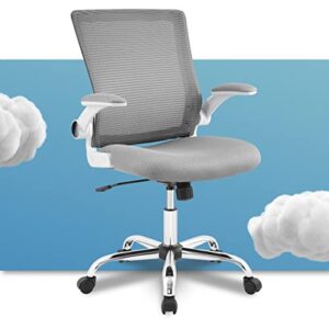 serta creativity ergonomic mesh office computer desk chair, adjustable armrest with mid-back lumbar support, gray