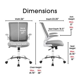 Serta Creativity Ergonomic Mesh Office Computer Desk Chair, Adjustable Armrest with Mid-Back Lumbar Support, Gray