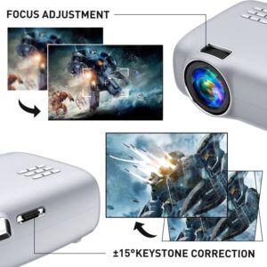 Projector with WiFi and Bluetooth, Native 1080P Projector 8500L Hd Mini Phone Projector with 100'' Projector Screen,Video Projector Home Theater for Outdoor Movie Compatible with Phone