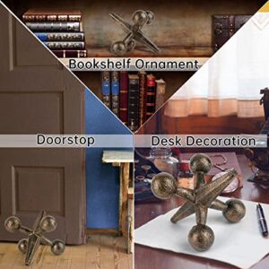 Tfro & Cile Cast Iron Jack Decor Metal Home Decoration Decorative Gold Shelf Bookend Doorstop Sculpture Rust Painted Paperweight