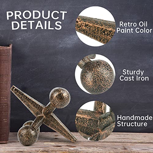 Tfro & Cile Cast Iron Jack Decor Metal Home Decoration Decorative Gold Shelf Bookend Doorstop Sculpture Rust Painted Paperweight
