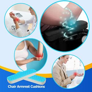 Office Chair Armrest Covers, Chair Armrest Pads, Cooling Gel Cushions Office Chair Arm Covers, Pressure Relief Office Chair Arm Pads, Arm Rest Cushioning for Office Chair with Memory Foam 2 in 1 Pair