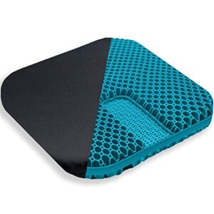 large gel seat cushion, enhanced gel cushion for long sitting with non-slip cover, breathable honeycomb chair pads absorbs pressure points for wheelchair, car seat, home office chairs