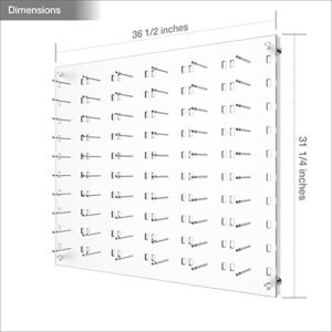 Optical Display for 60 Eyewear Frames - Wall Mount Acrylic Eyewear or Sunglass Display Package in Polar White for 60 Frames – 31.25” (H) X 36.5” (W)