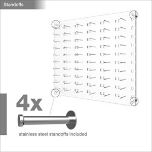 Optical Display for 60 Eyewear Frames - Wall Mount Acrylic Eyewear or Sunglass Display Package in Polar White for 60 Frames – 31.25” (H) X 36.5” (W)