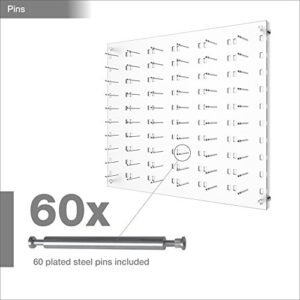 Optical Display for 60 Eyewear Frames - Wall Mount Acrylic Eyewear or Sunglass Display Package in Polar White for 60 Frames – 31.25” (H) X 36.5” (W)