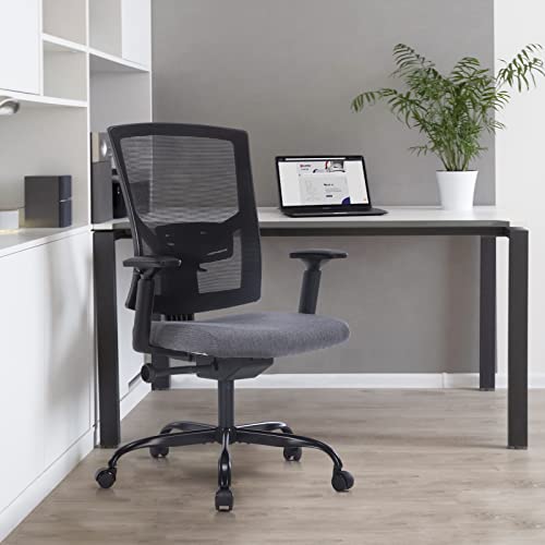 CLATINA Office Chair, Ergonomic Desk Chair with Wheels, Mesh Computer Swivel Rolling Chairs with 4D Adjustable Lumbar Support, Armrests and 140° Tilt Function, Task Executive Chair for Home Office