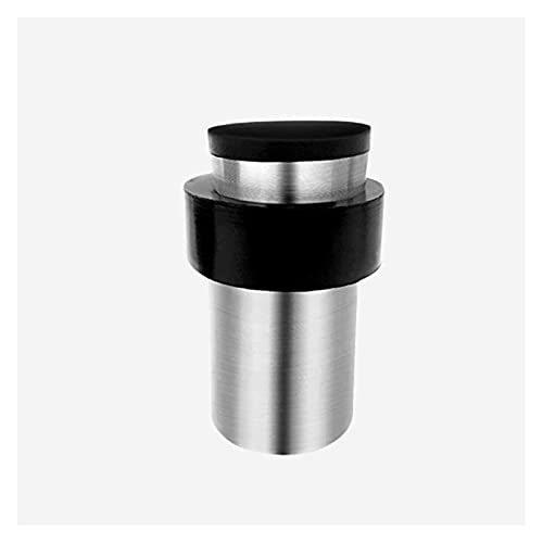 ZHJ Door Stops Cylindrical Stainless Steel Bathroom Glass Door Stop Punch-Free Rubber Bumper Heightened Door Top Anti-Collision Door Stop Stops (Size : 64mm)