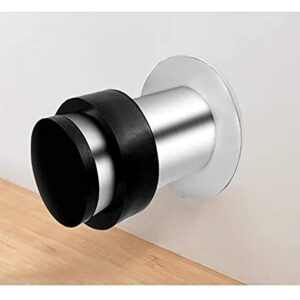 ZHJ Door Stops Cylindrical Stainless Steel Bathroom Glass Door Stop Punch-Free Rubber Bumper Heightened Door Top Anti-Collision Door Stop Stops (Size : 64mm)