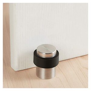 ZHJ Door Stops Cylindrical Stainless Steel Bathroom Glass Door Stop Punch-Free Rubber Bumper Heightened Door Top Anti-Collision Door Stop Stops (Size : 64mm)