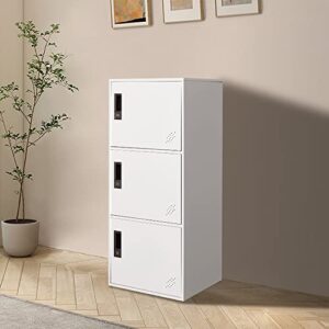 MAITER 3 Door Vertical Stackable Storage Cabinet with Lock,Metal Lcoker,Organizer for Office, Home, Gym,School,Employee,Kids