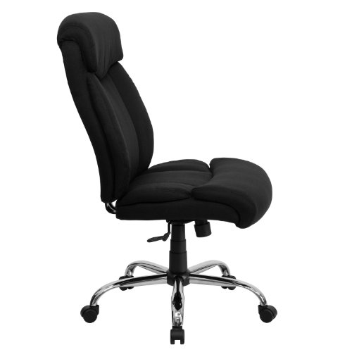 Flash Furniture HERCULES Series Big & Tall 400 lb. Rated Black Fabric Executive Ergonomic Office Chair and Chrome Base