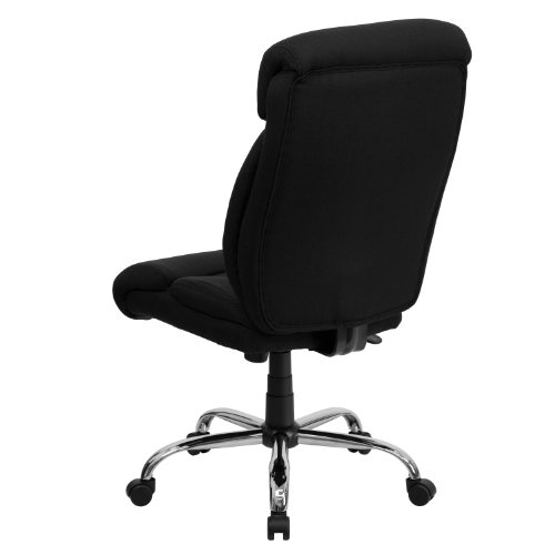 Flash Furniture HERCULES Series Big & Tall 400 lb. Rated Black Fabric Executive Ergonomic Office Chair and Chrome Base