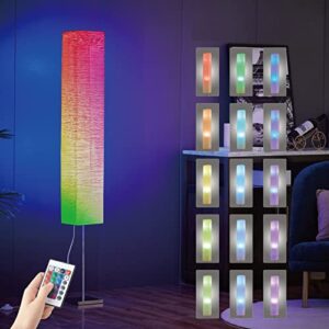 lightaccents honors color changing floor lamp with two rgb led bulbs and remote control – select from 4 color changing modes. the remote also has a built-in dimmer.