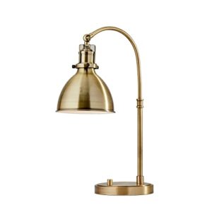 adesso 3906-21 abbott desk lamp, 20 in, 40w standard, 40w led, antique brass, 1 table light