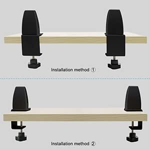 JSFURN Sneeze Guard Support Clamps 4 pcs, Adjustable Office Partition Clamp, Acrylic Desk Divider Clamps, Plexiglass Partition Clips, Aluminum Privacy Panel Clips, Punch-Free Partition Clips (Black)