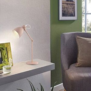 EGLO 204085A Priddy 17 inch Desk Lamp Plug-in Lighting for Living Room, Bedroom, Dorm, and Office, Pastel Light Blue