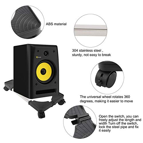 XMSound Mobile CPU Stand Adjustable Computer Tower Stand with 4 Caster Wheels Fits Most PC Under Home Office Desk