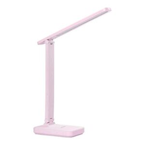 zogeez led desk lamp wireless rechargeable mini usb touch switch dimmer control color adjustment (pink)