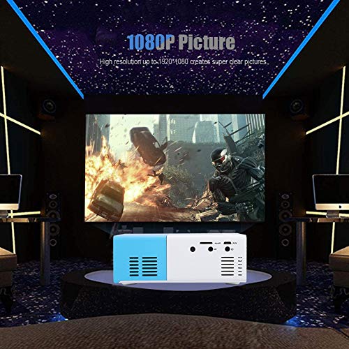 CiCiglow Video Projector, 1080P HD LED Mini Portable Home Theater Projector with HDMI/USB/AV Support Photo/Music/Video/TXT Digital Multimedia Projector for TV, PC, Xbox, PS4, etc.(US)