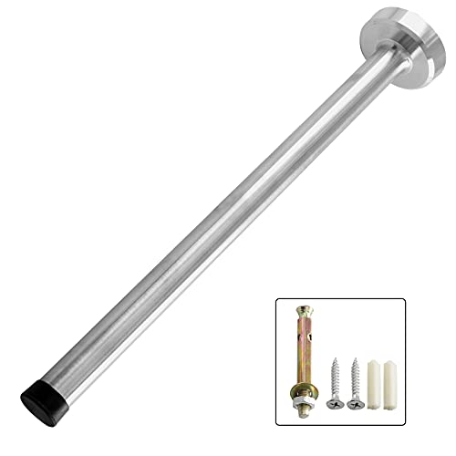 BokWin 10 Inch Wall Mount Door Stopper, Door Stopper with Rubber Tip, Stainless Steel Sound Dampening Door Stop Bumper Wall Protetor, Brushed Finish with Hardware Screws