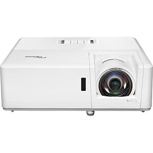 Optoma GT1090HDR Short Throw Laster Home Theater Projector Bundle with Minolta 120" Home Theater Projector Screen 16:9 Indoor Outdoor Folding with Mount Hooks