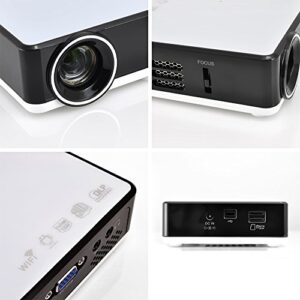 Pyle Portable Home Theater Projector with WiFi Wireless Multimedia Streaming - Full HD 1080p Smart Video LED Lamp, HDMI/USB Inputs for PC Computer, Laptop, Compatible w/ 3D and Blu Ray - (PRJAND805)