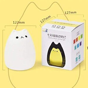 MOEBULB Children Night Light 7 Colorful Silicon Cute Cat LED Night Light Lamp USB Rechargeable Desk Light for Baby Kids Bedside Bedroom Children Study lamp