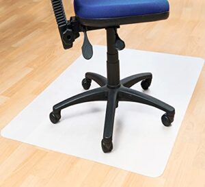 marvelux anti-slip chair mat for hard floors, 35.5″ x 46″ durable white office hardwood floor protector with non-slip backing, rectangular, durable eco-friendly polypropylene, foldable, multiple sizes