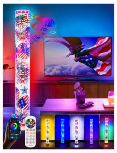 knonew rgb floor lamp, led color changing corner lamp with app & remote control, modern mood lighting with music sync & timing function for living room, gaming room, independence day