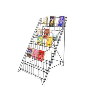 fixturedisplays® 8-tier literature holder greeting card floor stand displays book dvd brochure travel collapsable wire metal rack 1483new