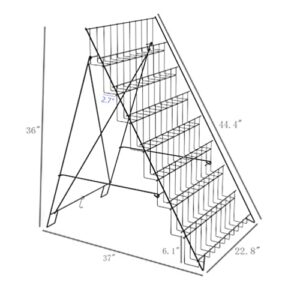 FixtureDisplays® 8-Tier Literature Holder Greeting Card Floor Stand Displays Book DVD Brochure Travel Collapsable Wire Metal Rack 1483new