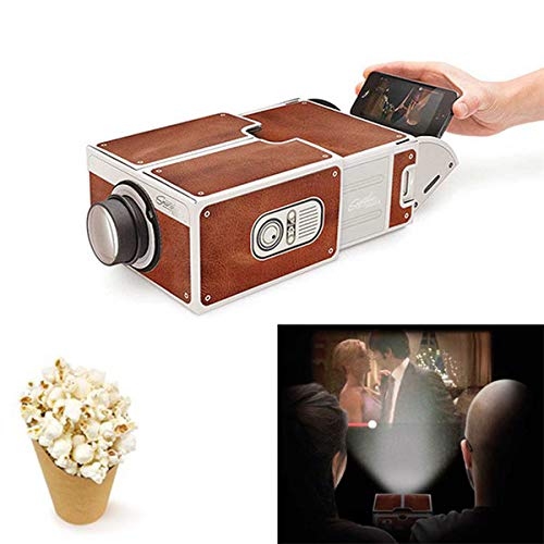 Accrie DIY 3D Projector Cardboard Mini Smartphone Projector Light Novelty Adjustable Mobile Phone Projector Portable Cinema