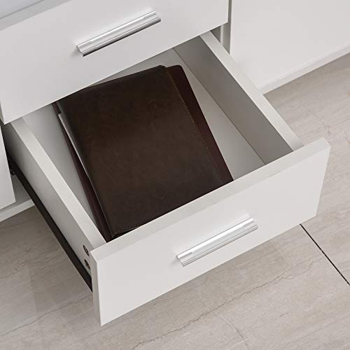 Vinsetto Multifunction Office Filing Cabinet Printer Stand with 2 Drawers, 2 Shelves, & Smooth Counter Surface, White